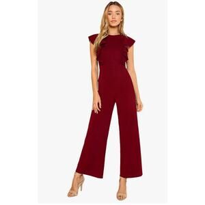 Romwe Womens Medium Red Jumpsuit Sleeveless Holdiay Party Feminine